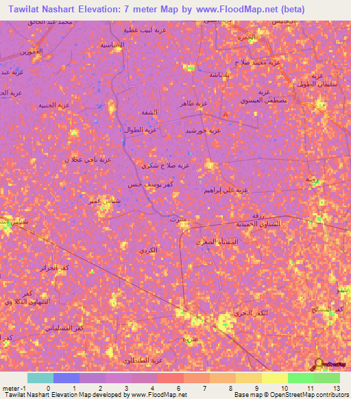 Tawilat Nashart,Egypt Elevation Map