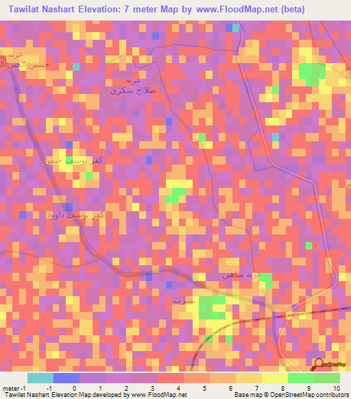 Tawilat Nashart,Egypt Elevation Map