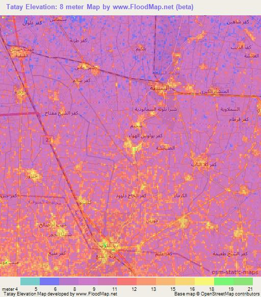 Tatay,Egypt Elevation Map