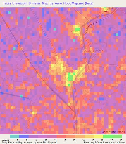 Tatay,Egypt Elevation Map