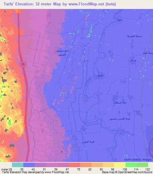 Tarfa',Egypt Elevation Map