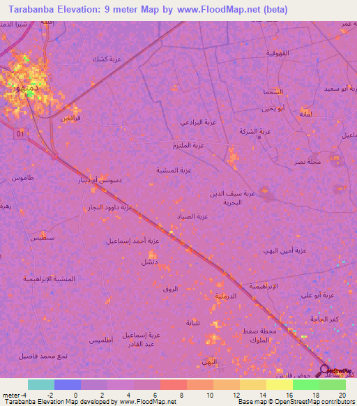 Tarabanba,Egypt Elevation Map