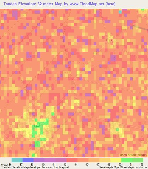 Tandah,Egypt Elevation Map