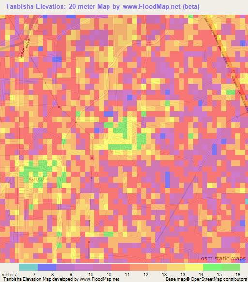 Tanbisha,Egypt Elevation Map