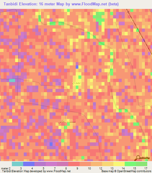 Tanbidi,Egypt Elevation Map