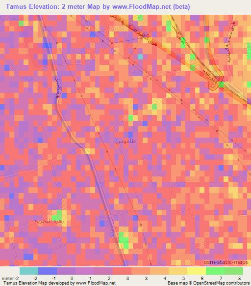 Tamus,Egypt Elevation Map