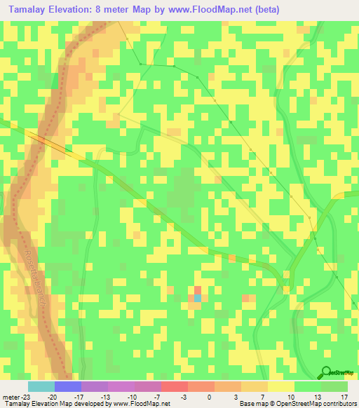 Tamalay,Egypt Elevation Map