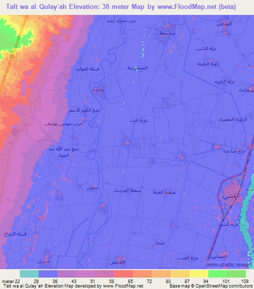 Talt wa al Qulay`ah,Egypt Elevation Map