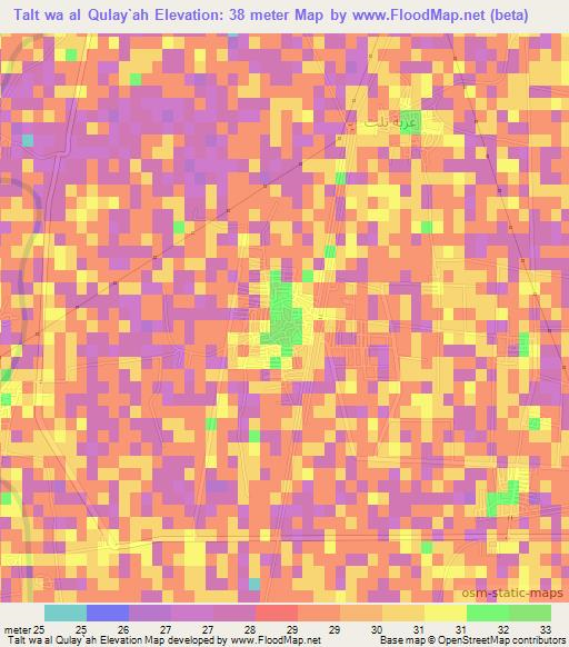 Talt wa al Qulay`ah,Egypt Elevation Map