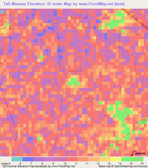 Tall Musmar,Egypt Elevation Map