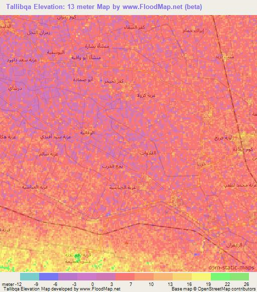 Tallibqa,Egypt Elevation Map