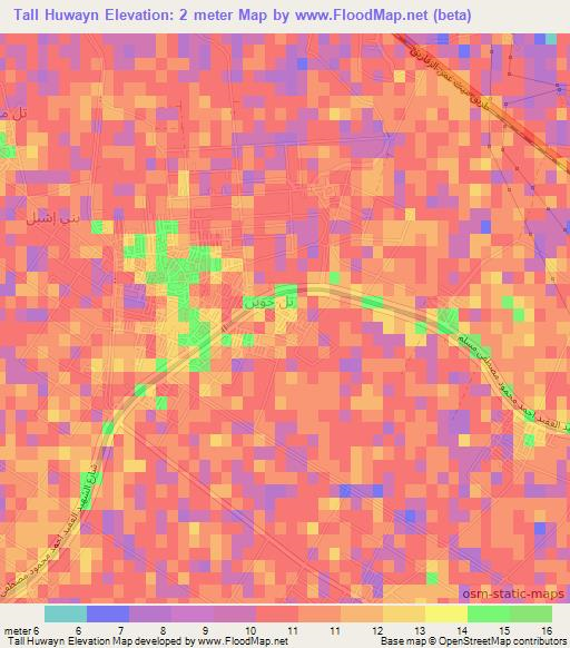 Tall Huwayn,Egypt Elevation Map