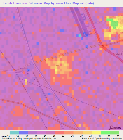 Tallah,Egypt Elevation Map