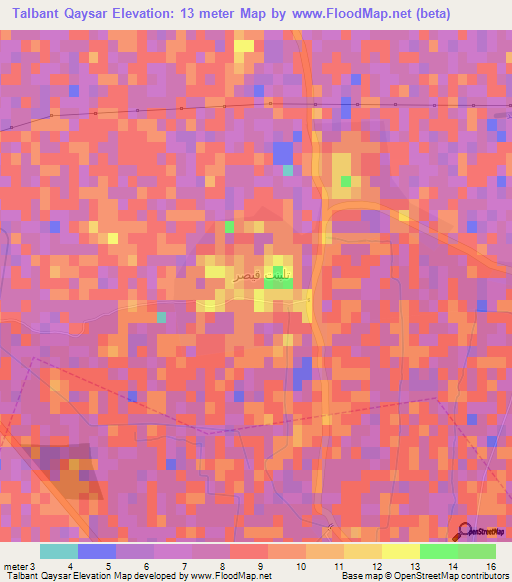 Talbant Qaysar,Egypt Elevation Map