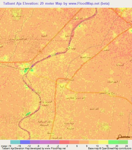 Talbant Aja,Egypt Elevation Map