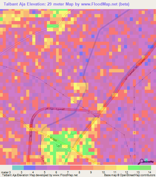 Talbant Aja,Egypt Elevation Map