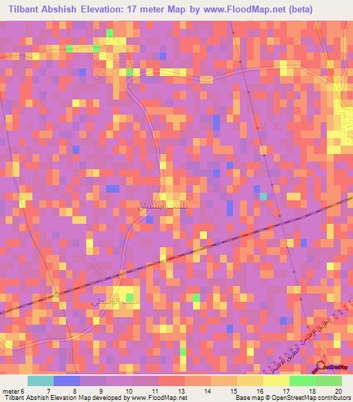 Tilbant Abshish,Egypt Elevation Map