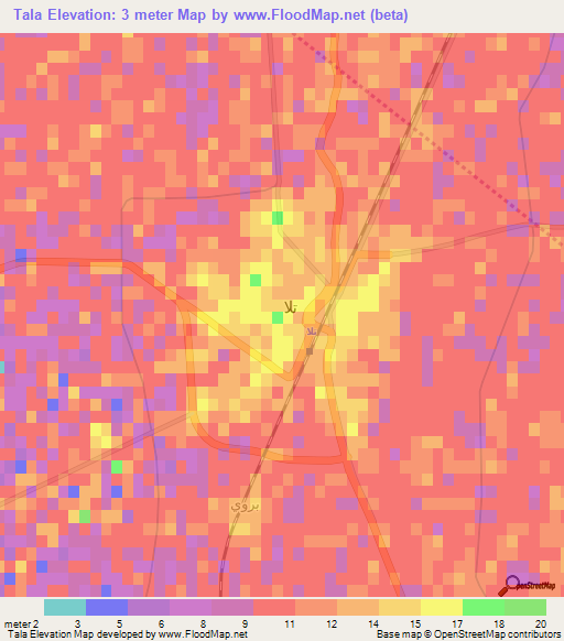 Tala,Egypt Elevation Map