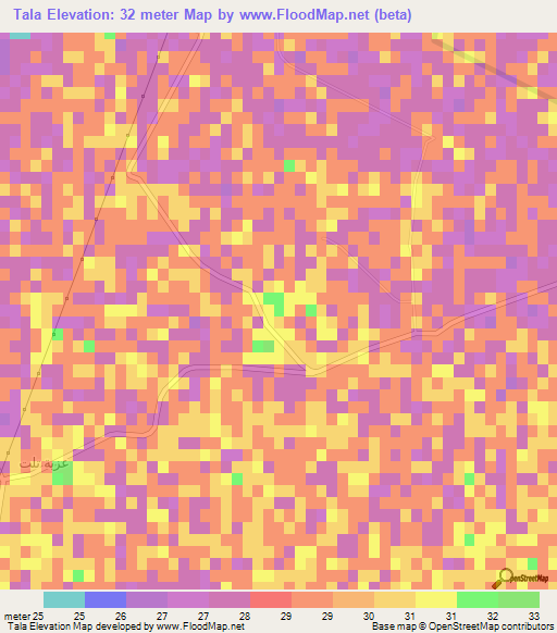 Tala,Egypt Elevation Map