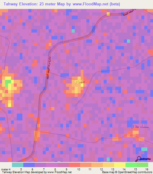 Tahway,Egypt Elevation Map