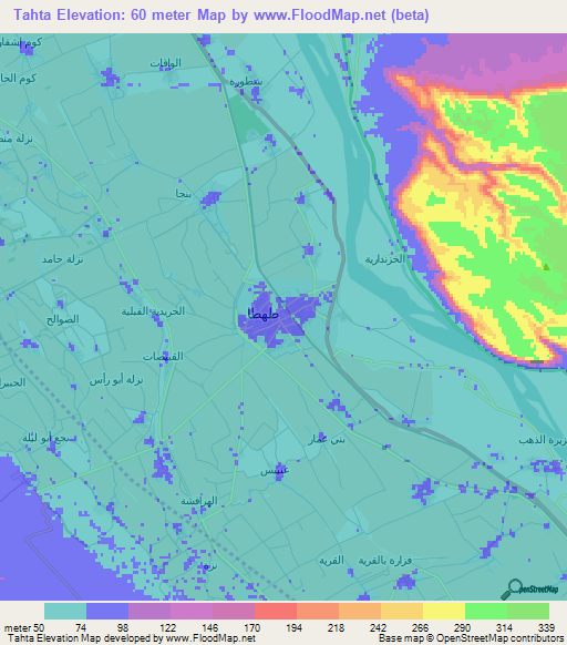 Tahta,Egypt Elevation Map