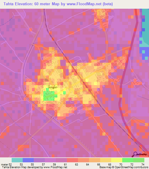 Tahta,Egypt Elevation Map