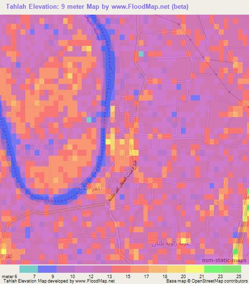 Tahlah,Egypt Elevation Map