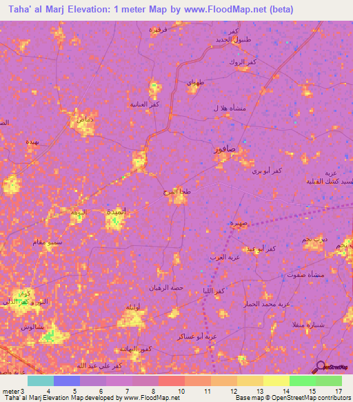 Taha' al Marj,Egypt Elevation Map