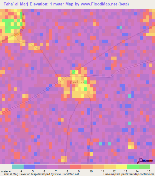 Taha' al Marj,Egypt Elevation Map