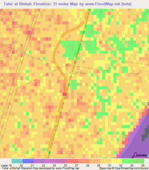 Taha' al Bishah,Egypt Elevation Map