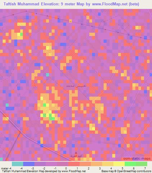 Taftish Muhammad,Egypt Elevation Map