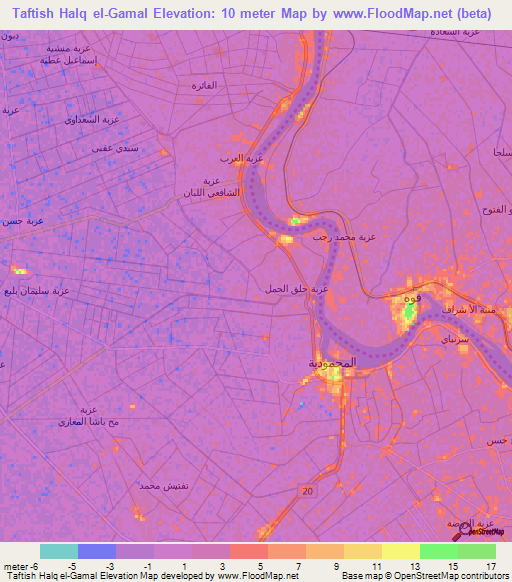 Taftish Halq el-Gamal,Egypt Elevation Map