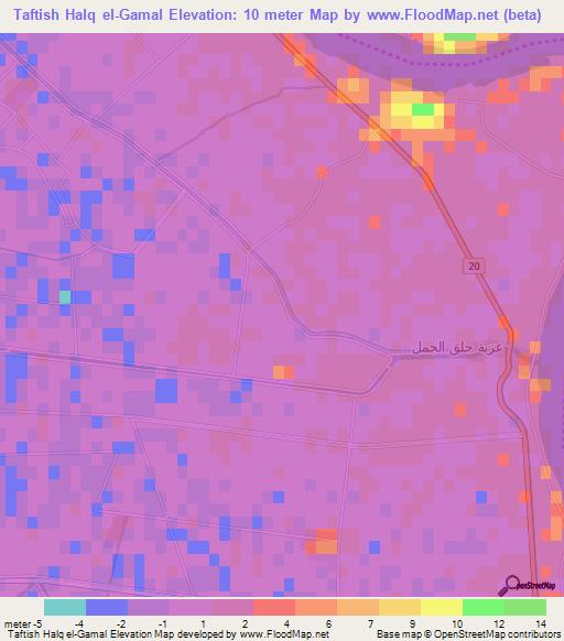 Taftish Halq el-Gamal,Egypt Elevation Map