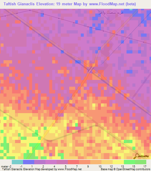 Taftish Gianaclis,Egypt Elevation Map