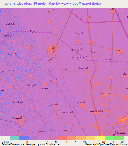 Tabluha,Egypt Elevation Map