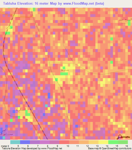 Tabluha,Egypt Elevation Map