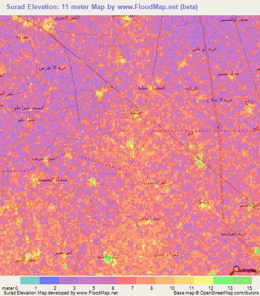 Surad,Egypt Elevation Map