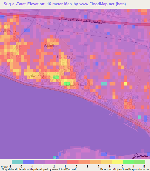 Suq el-Tatat,Egypt Elevation Map