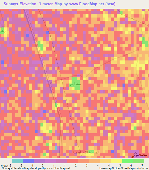 Suntays,Egypt Elevation Map