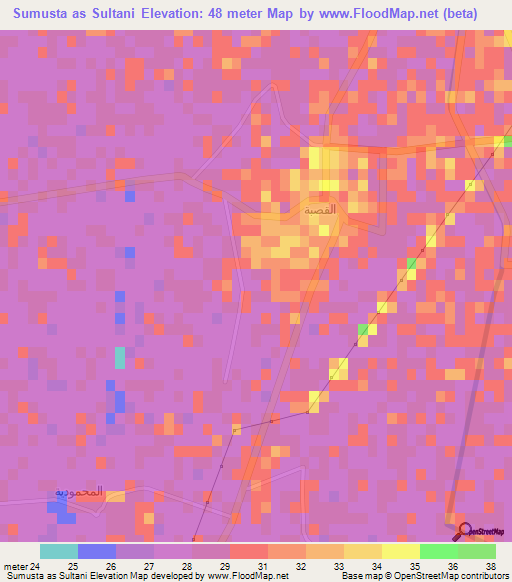 Sumusta as Sultani,Egypt Elevation Map