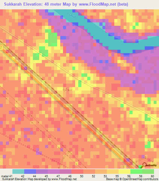 Sukkarah,Egypt Elevation Map