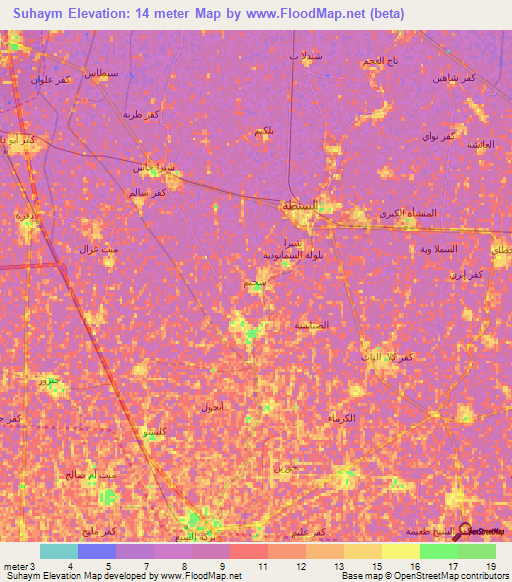 Suhaym,Egypt Elevation Map