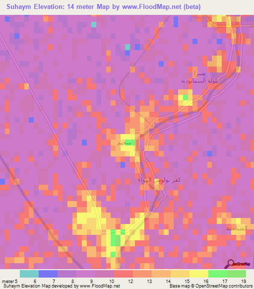 Suhaym,Egypt Elevation Map