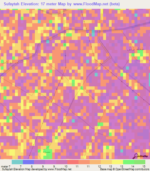 Sufaytah,Egypt Elevation Map