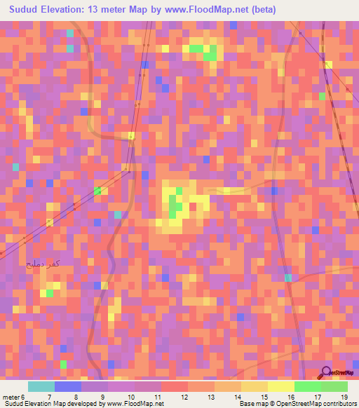 Sudud,Egypt Elevation Map