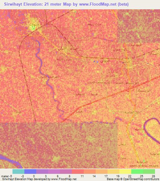 Sirwihayt,Egypt Elevation Map