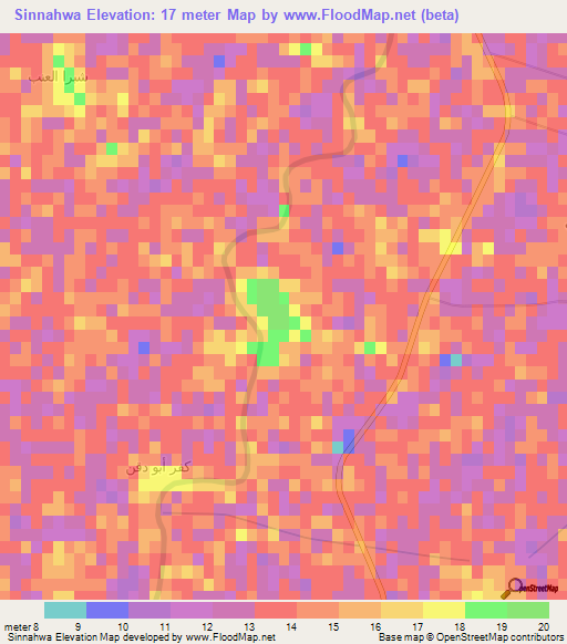 Sinnahwa,Egypt Elevation Map