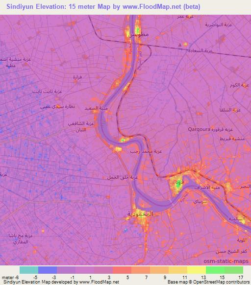 Sindiyun,Egypt Elevation Map