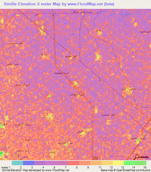 Similla,Egypt Elevation Map