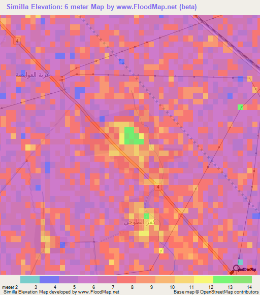 Similla,Egypt Elevation Map